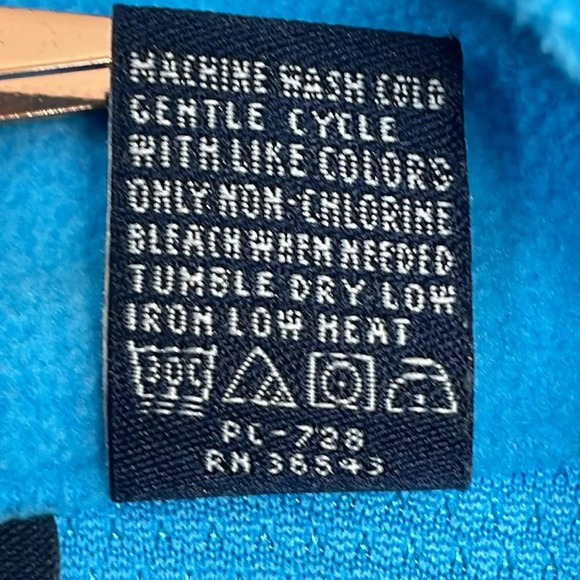 Izod Yoga Full Zip Fleece Jacket Aqua Blue M - Picture 12 of 16